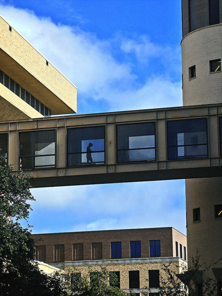 Architecture — Glass Skywalk Over Street